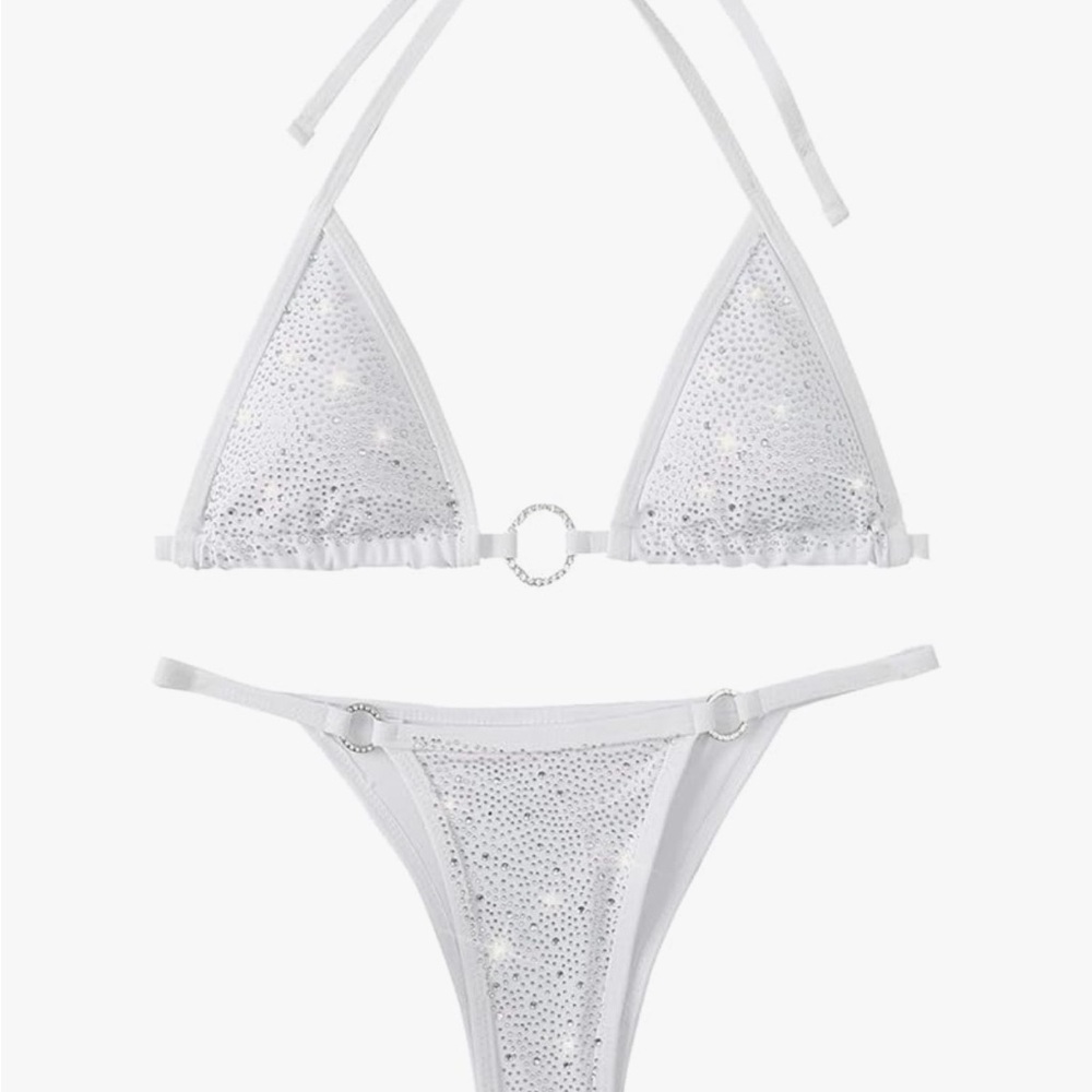 White Sequin Bikini Set